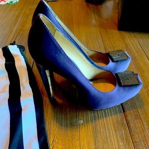 Lamb purple satin heels